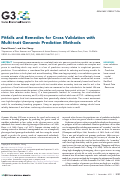 Cover page: Pitfalls and Remedies for Cross Validation with Multi-trait Genomic Prediction Methods