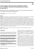 Cover page: Positive Changes in Safety Perception Among Blacks with HIV and Comorbidities: Assessment of Social Determinants of Health During COVID-19.