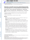 Cover page: Reductions in cannabis use are associated with improvements in anxiety, depression, and sleep quality, but not quality of life.