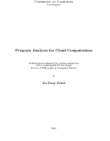 Cover page: Program Analyses for Cloud Computations