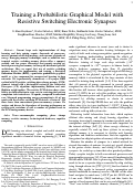 Cover page: Training a Probabilistic Graphical Model With Resistive Switching Electronic Synapses