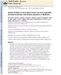 Cover page: Genetic Variants in Transcription Factors Are Associated With the Pharmacokinetics and Pharmacodynamics of Metformin