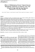 Cover page: Effect of Withdrawing Chronic Topical Immune Modulating Treatment on Schirmer Tear Test Values in Dogs with Dry Eye Disease: Relevance to Dry Eye Studies
