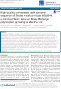 Cover page: High-quality permanent draft genome sequence of Ensifer medicae strain WSM244, a microsymbiont isolated from Medicago polymorpha growing in alkaline soil