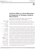 Cover page: Cell-Free RNA as a Novel Biomarker for Response to Therapy in Head &amp; Neck Cancer