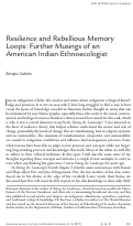 Cover page: Resilience and Rebellious Memory Loops: Further Musings of an American Indian Ethnoecologist