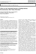 Cover page: What are the functional outcomes of endoprosthestic reconstructions after tumor resection?