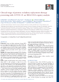 Cover page: Clinical triage of patients on kidney replacement therapy presenting with COVID-19: an ERACODA registry analysis