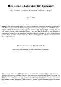 Cover page: How Robust is Laboratory Gift Exchange?