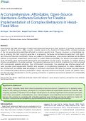 Cover page: A Comprehensive, Affordable, Open-Source Hardware-Software Solution for Flexible Implementation of Complex Behaviors in Head-Fixed Mice.