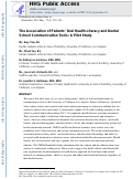 Cover page: The Association of Patients’ Oral Health Literacy and Dental School Communication Tools: A Pilot Study