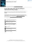 Cover page: In situ TEM study of the thermal stability of nanotwinned Ni-Mo-W alloys