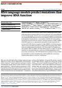 Cover page: RNA language models predict mutations that improve RNA function