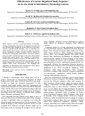 Cover page: Effectiveness of Learner-Regulated Study Sequence: An in-vivo study in Introductory Psychology courses