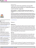 Cover page: Tuberculin skin test positivity among HIV-infected alcohol drinkers on antiretrovirals in south-western Uganda