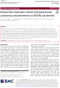 Cover page: Distinction between clonal and paraclonal cutaneous involvements in VEXAS syndrome