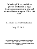 Cover page: Inclusive pi^0, eta, and direct photon production at high transverse momentum in p+p and d+Au collisions at sqrt(s_NN) = 200 GeV