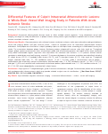 Cover page: Differential Features of Culprit Intracranial Atherosclerotic Lesions: A Whole‐Brain Vessel Wall Imaging Study in Patients With Acute Ischemic Stroke