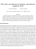 Cover page: The Sun's meridional circulation and interior magnetic field