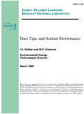 Cover page: Duct Tape and Sealant Performance