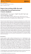 Cover page: Improving writing skills through technology‐based instruction: A meta‐analysis