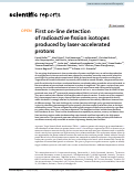 Cover page: First on-line detection of radioactive fission isotopes produced by laser-accelerated protons