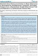 Cover page: Elevated Stress-Hemoconcentration in Major Depression Is Normalized by Antidepressant Treatment: Secondary Analysis from a Randomized, Double-Blind Clinical Trial and Relevance to Cardiovascular Disease Risk