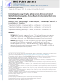 Cover page: Bronchopulmonary dysplasia precursors influence risk of white matter injury and adverse neurodevelopmental outcome in preterm infants