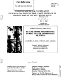 Cover page: EXTENSOMETER PERFORMANCE DURING HEATER EXPERIMENTS AT STRIPA