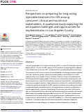 Cover page: Perspectives on preparing for long-acting injectable treatment for HIV among consumer, clinical and nonclinical stakeholders: A qualitative study exploring the anticipated challenges and opportunities for implementation in Los Angeles County