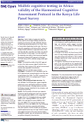 Cover page of Midlife cognitive testing in Africa: validity of the Harmonised Cognitive Assessment Protocol in the Kenya Life Panel Survey