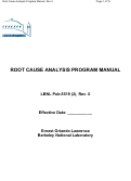 Cover page: ROOT CAUSE ANALYSIS PROGRAM MANUAL