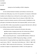 Cover page: Analysis on the Possibility of RISC-V Adoption