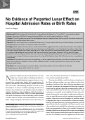 Cover page: No Evidence of Purported Lunar Effect on Hospital Admission Rates or Birth Rates
