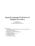 Cover page: Spanish language proficiency in bilingual providers