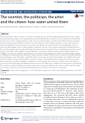 Cover page: The scientist, the politician, the artist and the citizen: how water united them