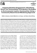 Cover page: Inspiring Resident Engagement: Identifying Street Tree Stewardship Participation Strategies in Environmental Justice Communities Using a Community-Based Social Marketing Approach