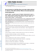 Cover page: Recent research on Gulf War illness and other health problems in veterans of the 1991 Gulf War: Effects of toxicant exposures during deployment