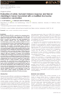 Cover page: Evaluation of safety, humoral immune response and faecal shedding in horses inoculated with a modified‐live bovine coronavirus vaccination