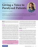 Cover page: Giving a Voice to Paralyzed Patients (Dr. David Moses)