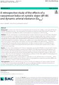 Cover page: A retrospective study of the effects of a vasopressor bolus on systolic slope (dP/dt) and dynamic arterial elastance (Eadyn).