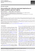 Cover page of GenomeDecoder: Inferring Segmental Duplica-tions in Highly-Repetitive Genomic Regions.