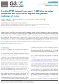 Cover page: A unified VCF dataset from nearly 1,500 diverse maize accessions and resources to explore the genomic landscape of maize.