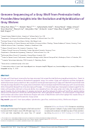 Cover page: Genome Sequencing of a Gray Wolf from Peninsular India Provides New Insights into the Evolution and Hybridization of Gray Wolves