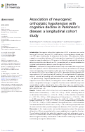 Cover page of Association of neurogenic orthostatic hypotension with cognitive decline in Parkinson’s disease: a longitudinal cohort study