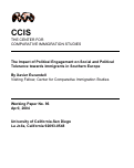 Cover page: The Impact of Political Engagement on Social and Political Tolerance toward Immigrants in Southern Europe