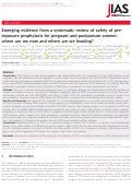 Cover page: Emerging evidence from a systematic review of safety of pre‐exposure prophylaxis for pregnant and postpartum women: where are we now and where are we heading?