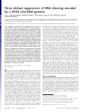 Cover page: Three distinct suppressors of RNA silencing encoded by a 20-kb viral RNA genome