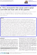 Cover page: IL-17A is increased in the serum and in spinal cord CD8 and mast cells of ALS patients