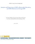 Cover page of Analysis and Projections of BEVs, Renewable Electricity, and GHG Reductions through 2050
